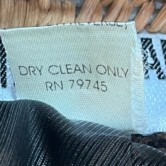 Vintage John Caruana Brown Paisley Velvet Long Overcoat Water Repellent Size 24W - Picture 14 of 15